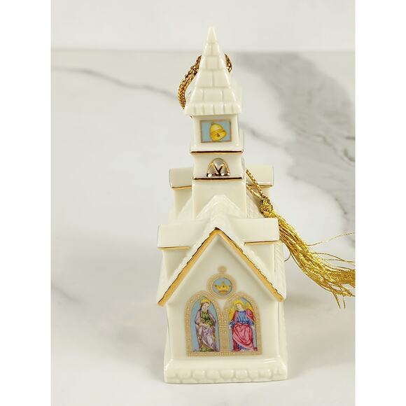 Lenox Church Berkshire Chapel Ornament 4 1/4" Ivory Porcelain 1999 Handcrafted - Picture 8 of 16